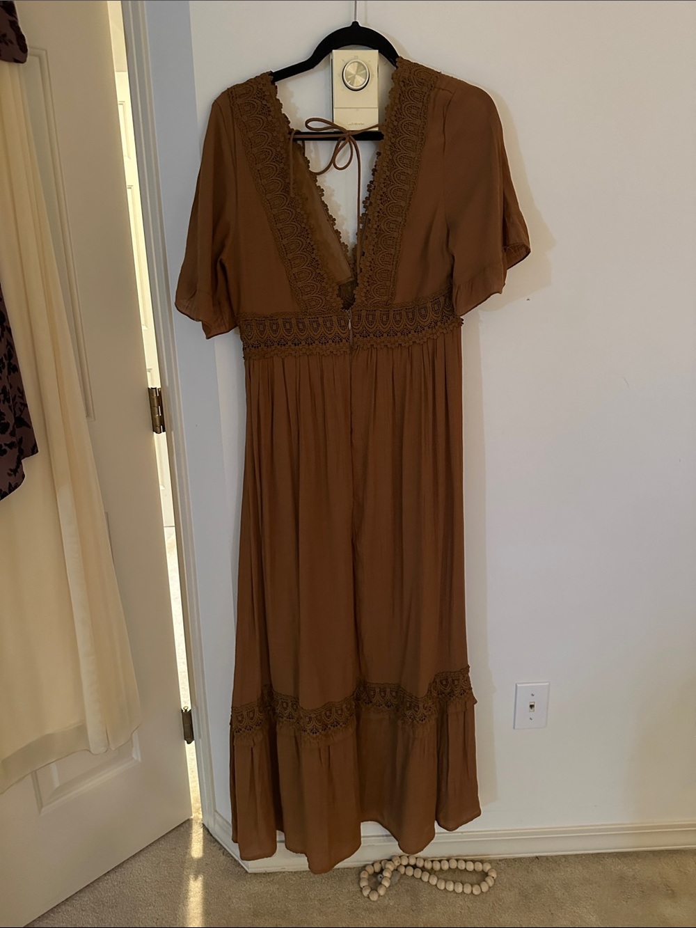 Boho V-Neck Maxi Dress- Large - Picture 5 of 9